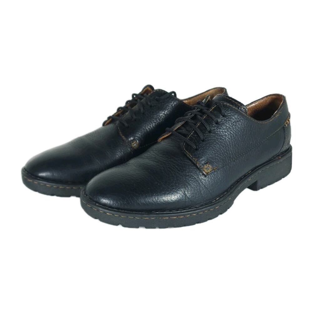 Born Men's Samson US 9 Black Leather Lace up Casual Oxford Shoes H43403